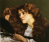 Irish Canvas Paintings - Portrait of Jo the Beautiful Irish Woman
